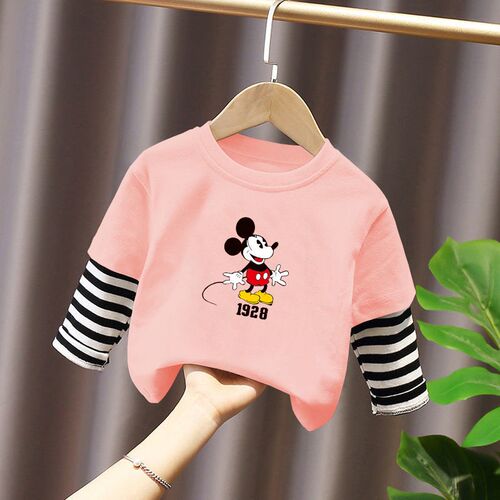 Childrens Wear Autumn Girls Long Sleeved Tees Printed Carto