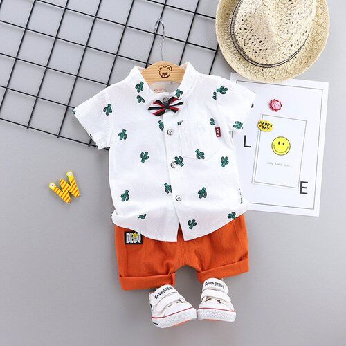 Cactus Shirt Short Sleeve Set 2Piece Boys SpringSummer Kids
