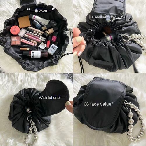 Women Drawstring Cosmetic Bag Organizer Travel Toiletry Stor