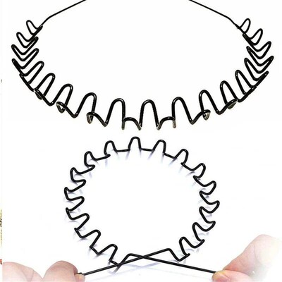 Unisex Black Elastic Non Slip Simple Metal Headbands For Men
