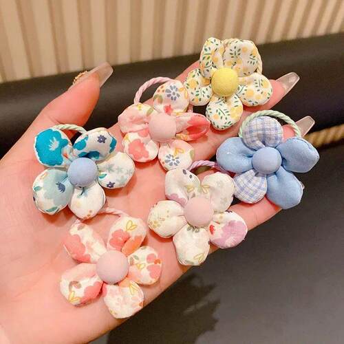 10 Pcs/Set  Baby Girl Cute Colors Flower Hair Bands Ponytail