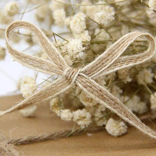 10M/Roll Jute Burlap Rolls Hessian Ribbon With Lace Vintage