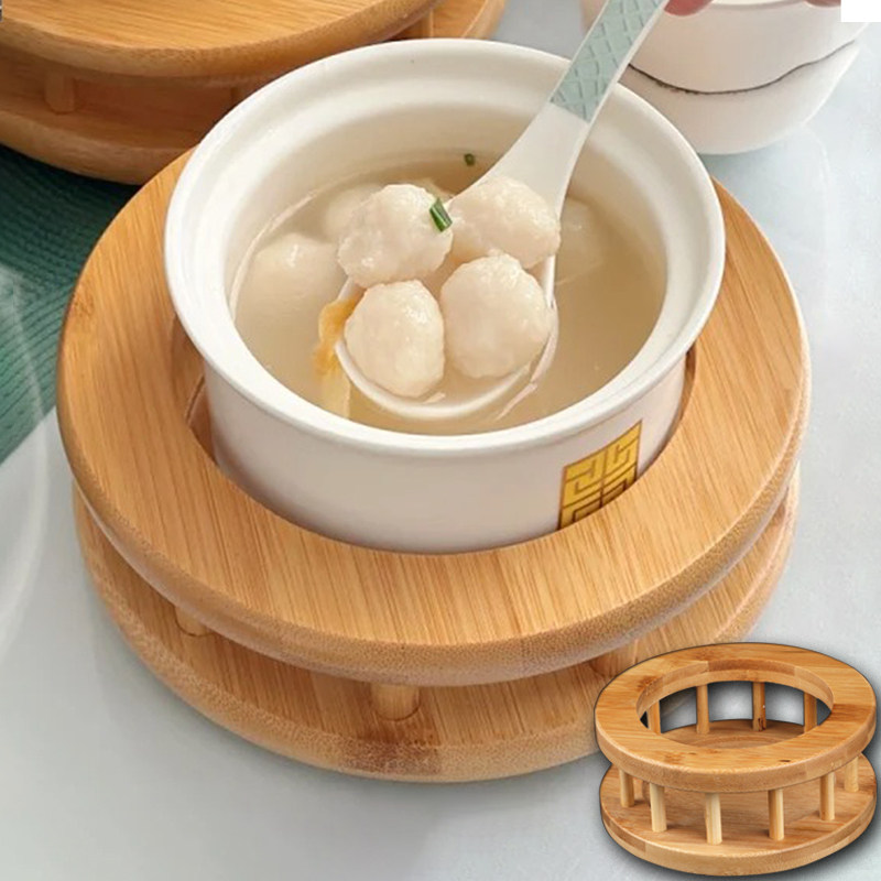 实木圆形炖盅托隔水架盏盅蒸蛊碗底托盘防烫隔热杯垫竹木架餐桌垫,餐饮具,餐用托盘,淘宝优惠券,粉丝福利购,淘宝优惠卷