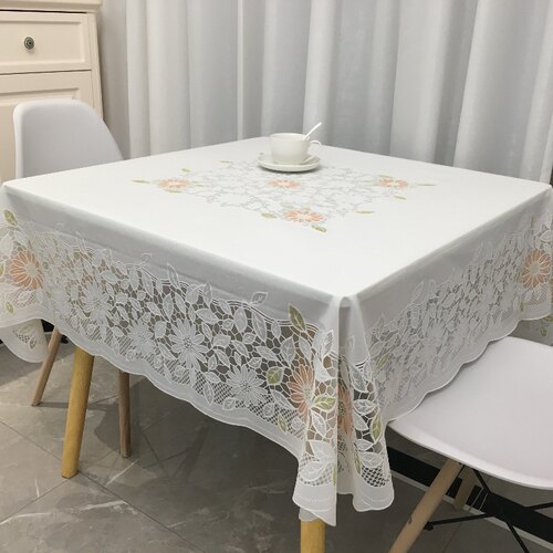 方桌布防水防油免洗田园家用八仙桌布台布麻将桌布pvc塑料餐桌布 - 封面