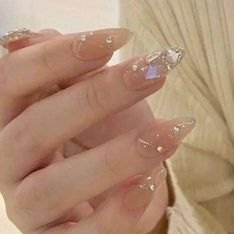 24Pcs Glitter D穿戴甲/甲片