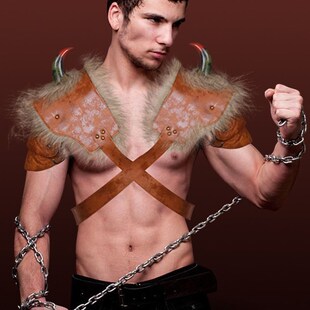 Halloween PU leather male pirate shoulder armor Cosplay服饰