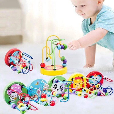 1pc little Colorful Wooden Roller Coaster Educational Circle