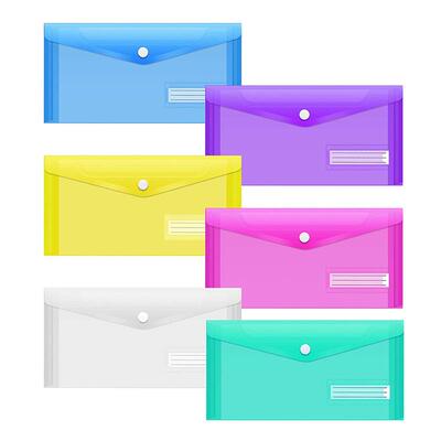 5 Packs A6 Clear Envelopes File Folder Bill Bag Pencil Case