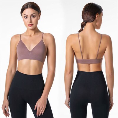 Seamless Sports Bra Push Up Sport Bra Top Yoga Gym Crop Top
