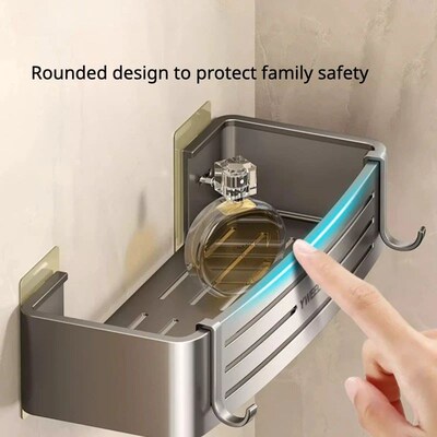 Aluminum Bathroom Shelves Wall Towel Rack Mounted浴室置物架