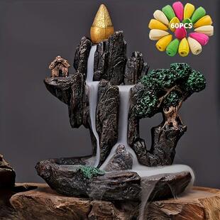 1pc Mountains River Waterfall Reflux Incense Burner Fountain