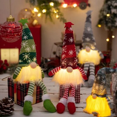 Christmas Faceless Doll Gnome  Light Plush Tree Kids Gift