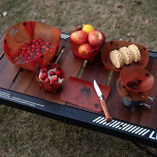 Outdoor Lightweight Folding Tableware Portable Bowl Plates C