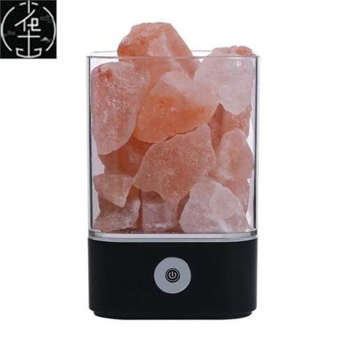 himalaya salt led light crystal night lamp desk natural