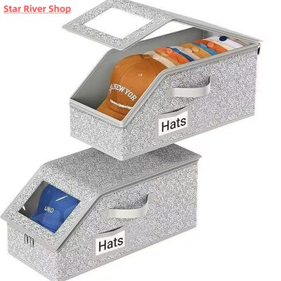 Foldable Zipper Baseball Cap Storage Box Non-woven Dustproof