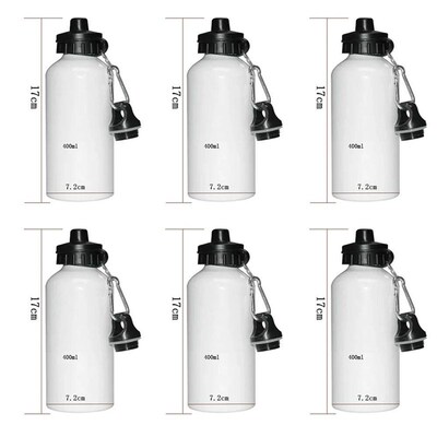 6PCS/Lot 400/500/600/750ml White Blank Sublimation Water Bot