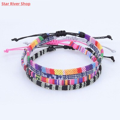Bohemia Embroidery Woven Anklets Surfer Beach Anklet Set for