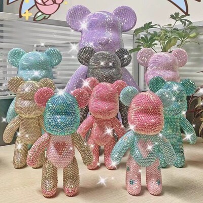 DIY Self-Adhesive Crystal Bear Figure Rhinestone Diamond Vio