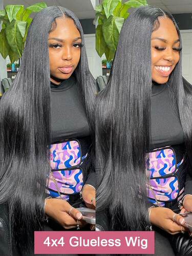 7x5 Bone Straight Glueless Wig Human Hair Ready To Wear And