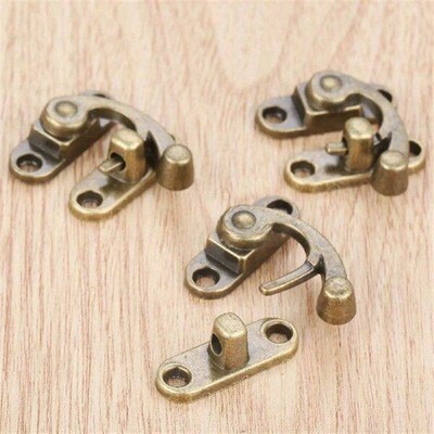 10pcs/box Horn Locks w/screws Latch Clasps Antique Bronze