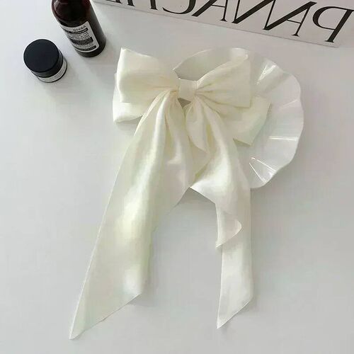 Elegant Bow Ribbon Hair Clip Fashion Simple Solid Satin Spri