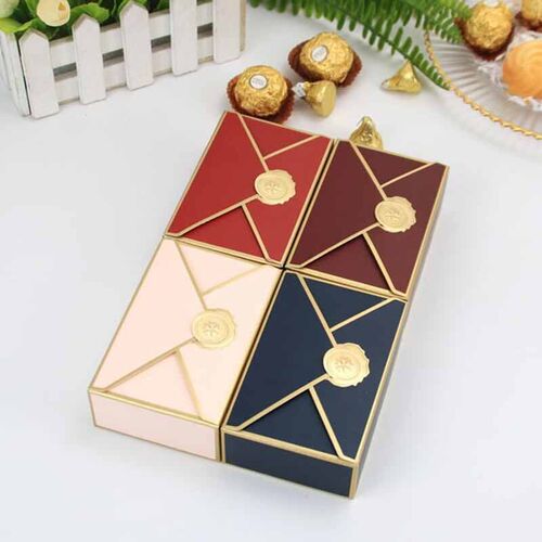 10pcs Envelope Shape Creative Bronzing Gift Box Wed