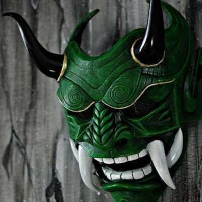 Halloween Masquerade Red Prajna Mask Cospiay Noh Japanese