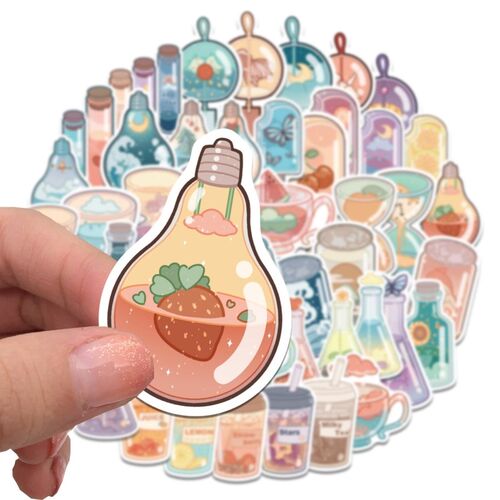 50pcs Cartoon Ins Cute Drink Graffiti Stickers Aesthetic