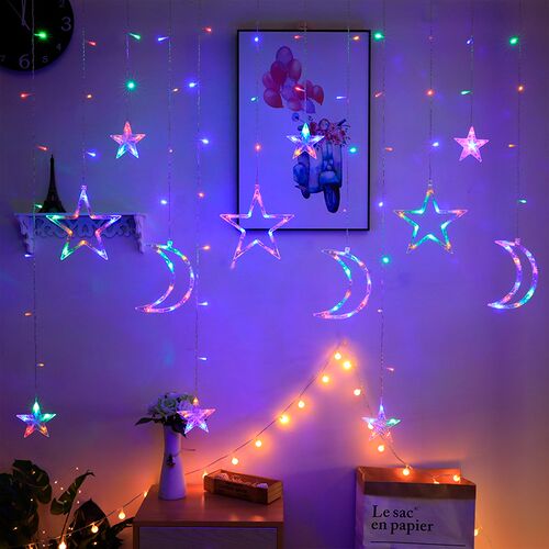 LED curtains, star lights, bedroom, balcony decoration light