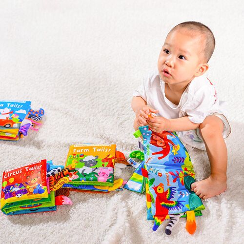Cloth Book Baby Toys Cartoon Animals Tail Baby Cloth Book Ed