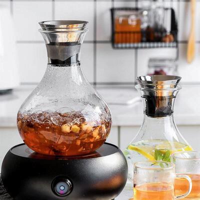 Large Capacity Kettle Drip-Free Glass Pitcher with Lid High
