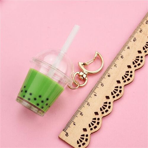 Cute Mini Bubble Tea Keychain For Women Acrylic Simulation