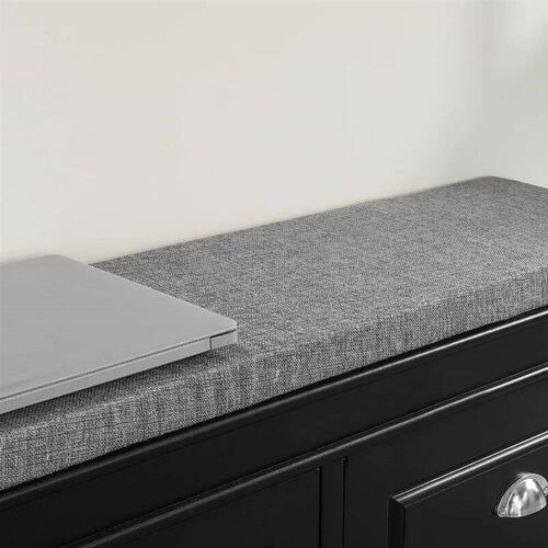 Black Storage Shoe Bench with 2 Flip Drawers, Free Standing