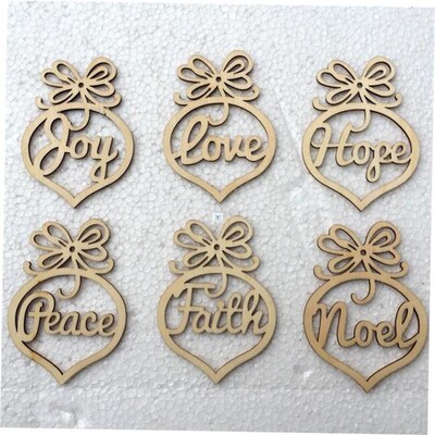 12Pcs Christmas Decorations Wooden Ornament Xmas Tree 圣诞