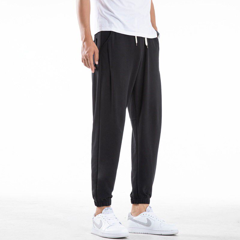 Copper Ammonia Silk Casual Pants Mens Summer Loose Ice Silk - 实物图