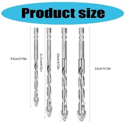 4Pcs High Precisions Eccentric Drill Bits for Glass Ceramic
