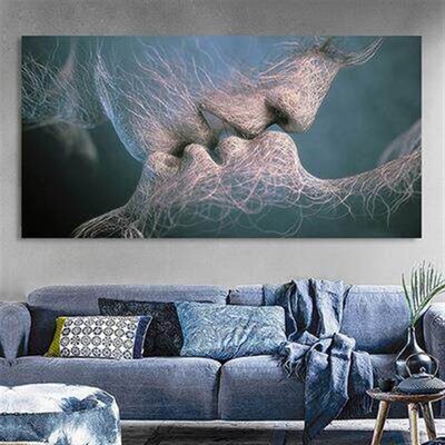 Black Canvas Painting Abstract Home Bedroom Decoration Wall