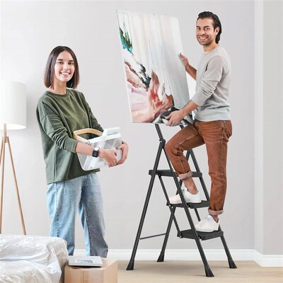 Step Ladder,Folding Step Stool with Wide Anti-Slip Pedal, St
