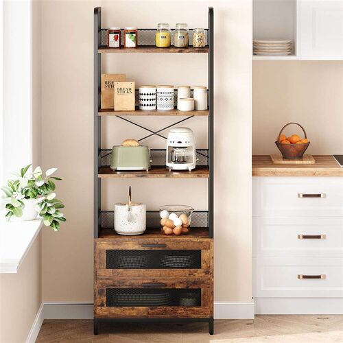 Storage category Household simple shelf iron-wood structure