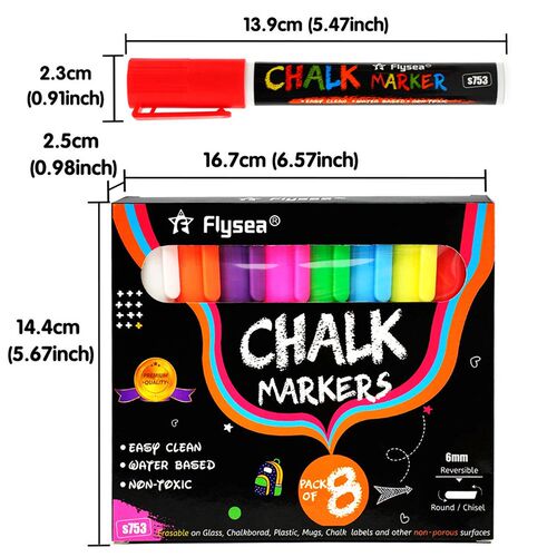 8PCS/Set Liquid Chalk Marker Pens Erasable Multi Colored Hig
