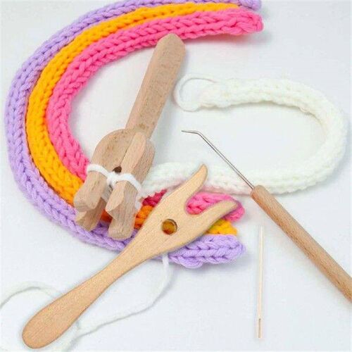 Knitting Fork Braiding Tool Wooden DIY Multifunctional Set