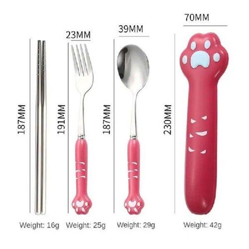 Stainless Steel Spoon and Fork Set with Storage Box