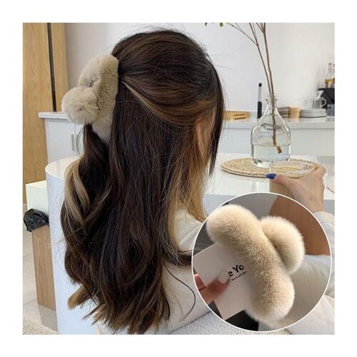 New Faux Fur Big Crab Hair Clip For Girls Rabbit Hair Claw C