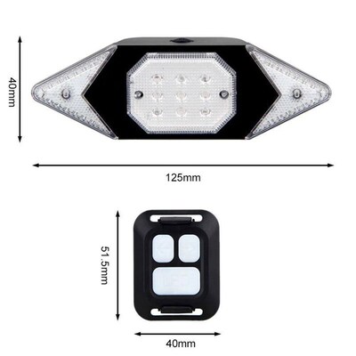 Rear Light Bicycle Turn Signal USB Bike Tail Light Wireless
