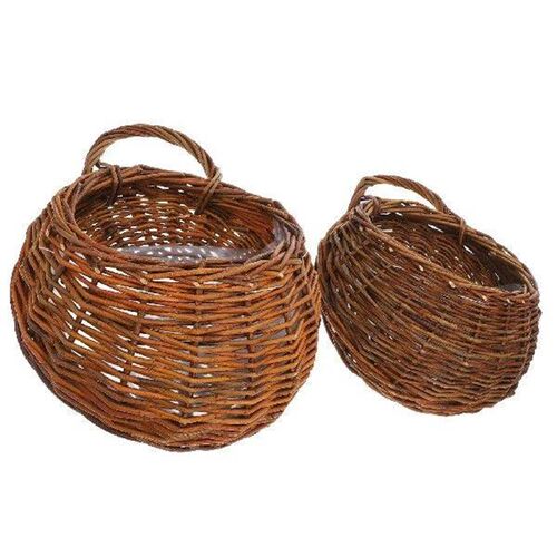2 Pcs Woven Basket Plant Holder Indoor Wall Flower Basket