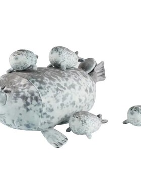 40cm Mother and son Seal five-piece plush toy Seal zipper to