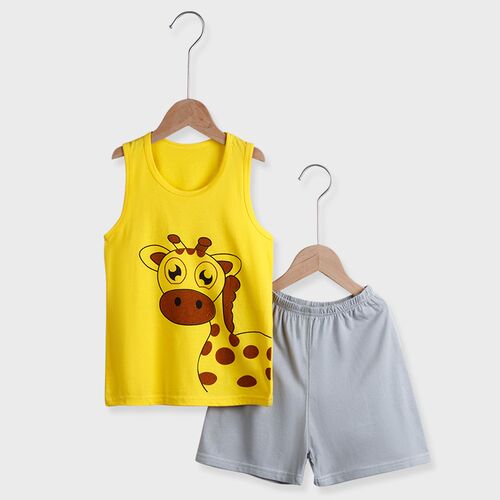 Children Cotton Sleepwear Pyjamas Kids Summer Sleeveless ops