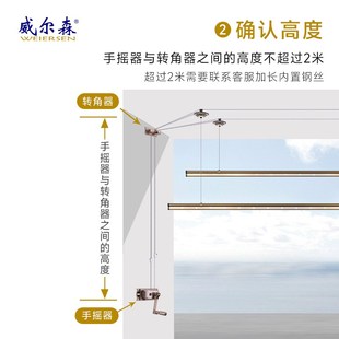 升降晾衣架手摇器配件通用阳台衣架晒衣架手动晾衣杆手摇升降器