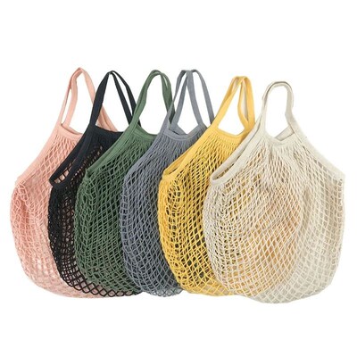 20 Colors Shopping Bags Portable Mesh Net Bag Reusable Folda