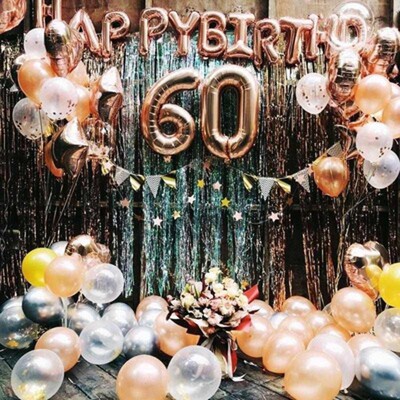 Rose Gold Wedding Birthday Party Balloons Happy Birthday